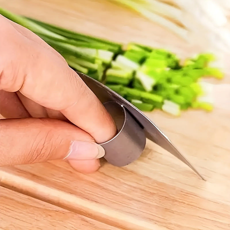 1pc Stainless Steel Finger Guard for Safe Slicing - Reusable Food-Safe Kitchen Cutting Protector, Durable Ergonomic Design for Onions, Carrots & Vegetables, Prevents Accidental Cuts, Manual Use