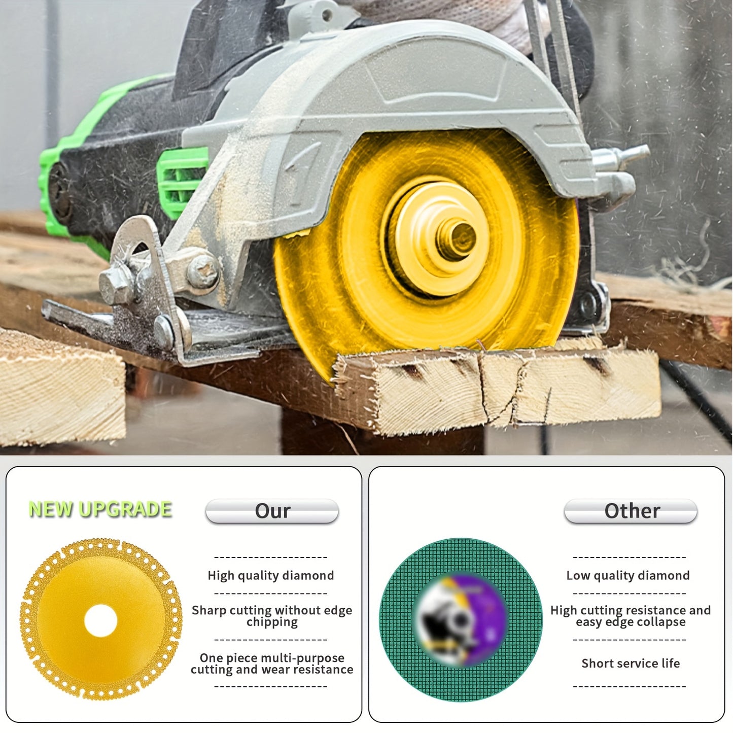 1pc Unbreakable Grinder Disc - Diamond Cutting Wheels for Smooth Cutting, Grinding, and Chamfering of Ceramic, Marble, Slate, PVC, and Wood!
