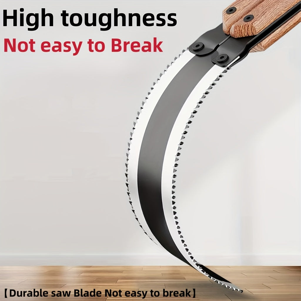 1pc Durable SK5 Steel Folding Saw - Multi-Functional Double-Edge Hand Saw for Woodworking, Chrome Vanadium Alloy, Ergonomic Handle with Safety Lock, Portable Design, Ideal for Solid Wood, Tree Cutting, Board Cutting, Bamboo C