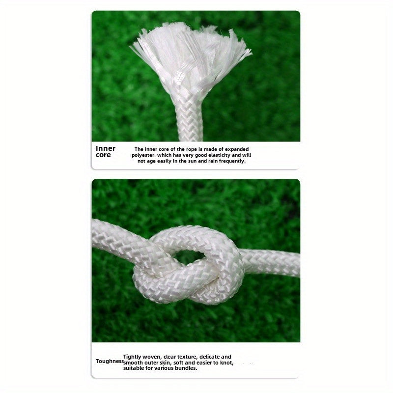 1pc Nylon Rope - Strong and Wear-Resistant Braided Rope in White Core, Available in Various Sizes (30m/50m/100m), Ideal for Bundling, Truck Pulling, Tarpaulin, Tent, Fishing Boat, Net, Salvage Use, Durable Material for Outdoo