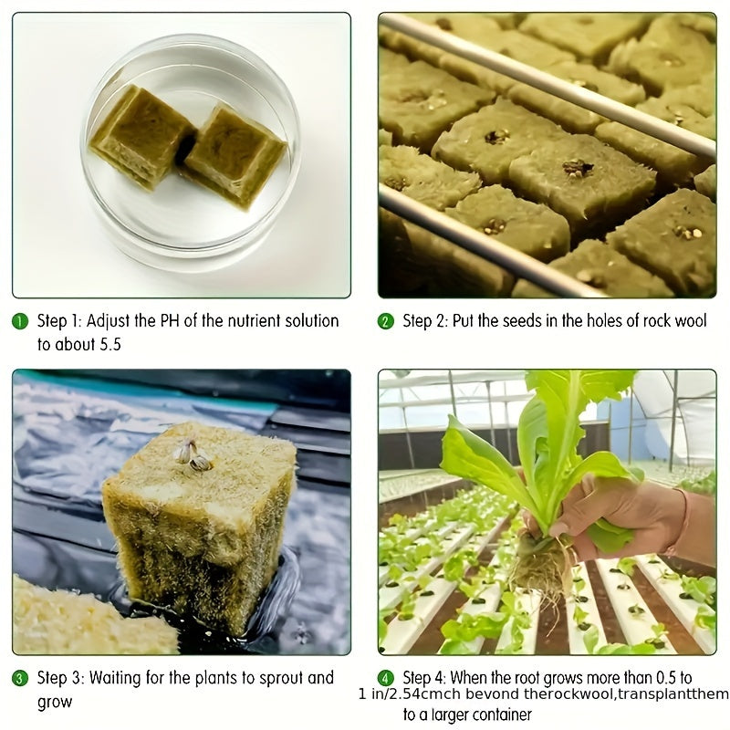 200pcs Rockwool Starter Cubes, Fabric Propagation Plugs for Cuttings, Seed Germination, and Plant Rooting, Non-Fertilized, Breathable, Moisture-Retaining Plant Starter Blocks