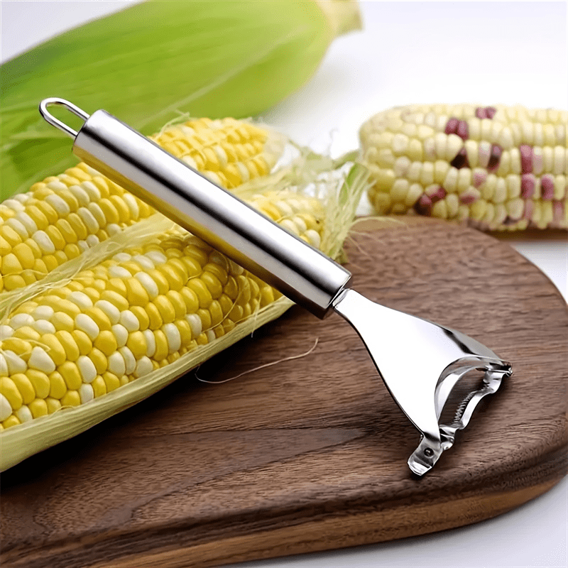Ergonomic Stainless Steel Corn Peeler - Easy-Grip Cob Remover & Kernel Stripper, Dishwasher Safe Kitchen Gadget