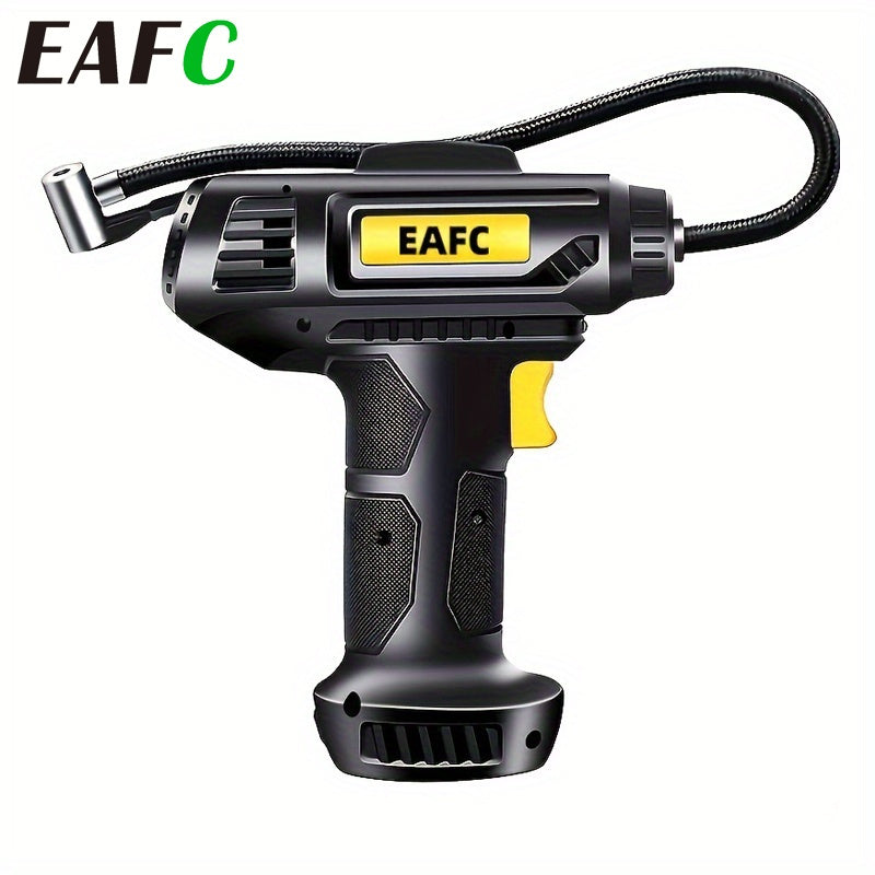 Portable Wireless Tire Inflator Pump with Pressure Gauge & LED Light - USB Rechargeable, Ideal for Cars, Motorcycles & Bicycles