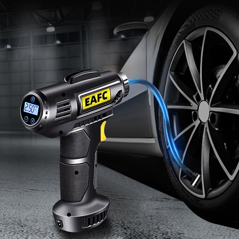 Portable Wireless Tire Inflator Pump with Pressure Gauge & LED Light - USB Rechargeable, Ideal for Cars, Motorcycles & Bicycles