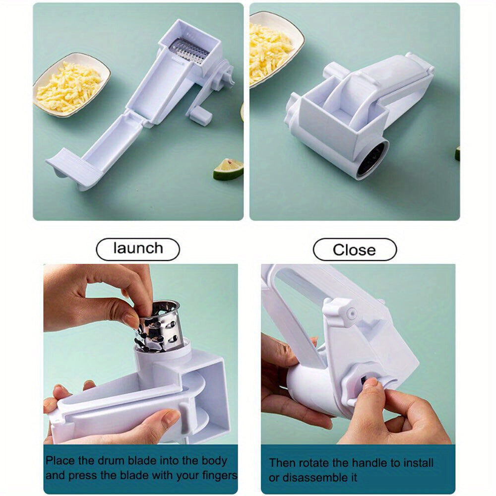 Olive Garden Rotary Cheese Grater, Handheld Rotary Cheese Grater, Small Cheese Grater with Handle