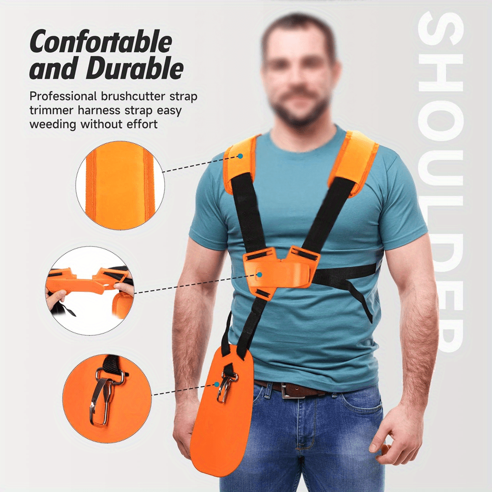1pc Grass Trimmer Adjustable Shoulder Strap for Gardening Tools, Comfort Double Shoulder Harness Strap Weed Eater Strap, Comfortable Tool Bundle Strap for Outdoor Lawn Work