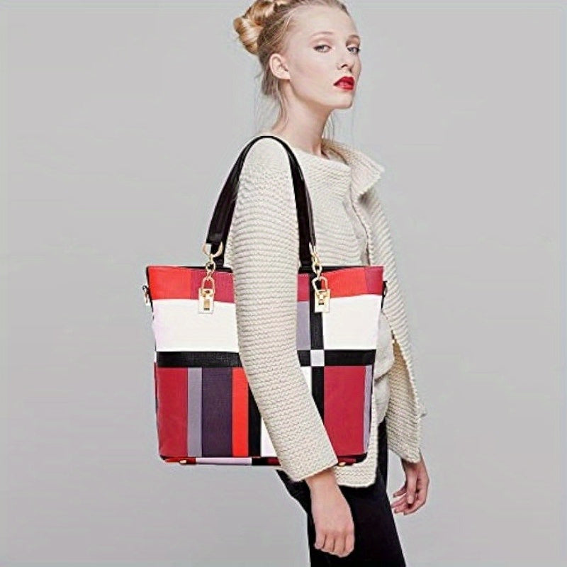 6pcs Womens Handbags Tote Bags Shoulder Bag Leather Purses Satchel Bag Top-Handle Handbag Crossbody Bag Wallet Clutch