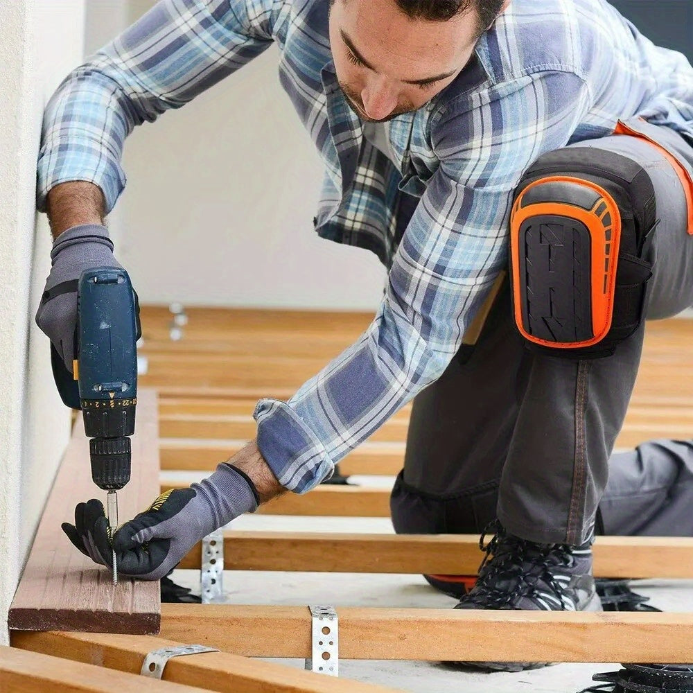 Heavy-Duty Knee Pads with Gel Cushion - Comfortable, Adjustable Straps for Work & Gardening