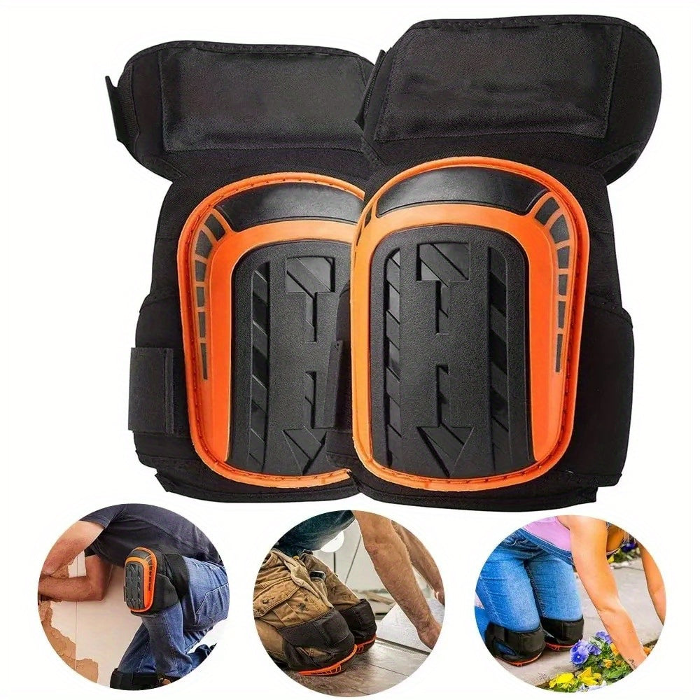 Heavy-Duty Knee Pads with Gel Cushion - Comfortable, Adjustable Straps for Work & Gardening