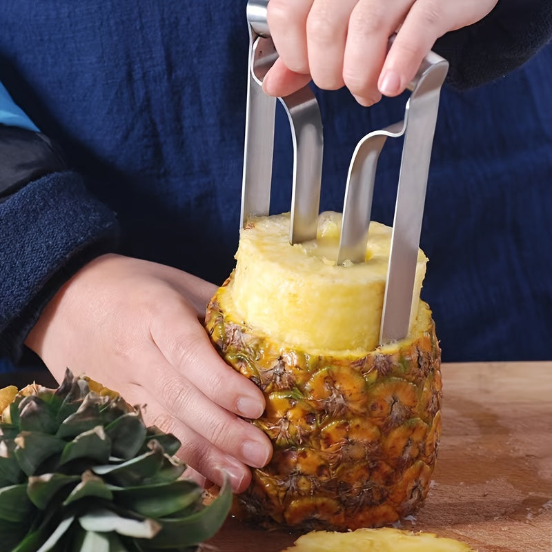 1pc Easy-to-Use Pineapple Corer Slicer - Durable Stainless Steel, Comfort Grip Handle - Ideal for Home & Kitchen, Restaurant Use