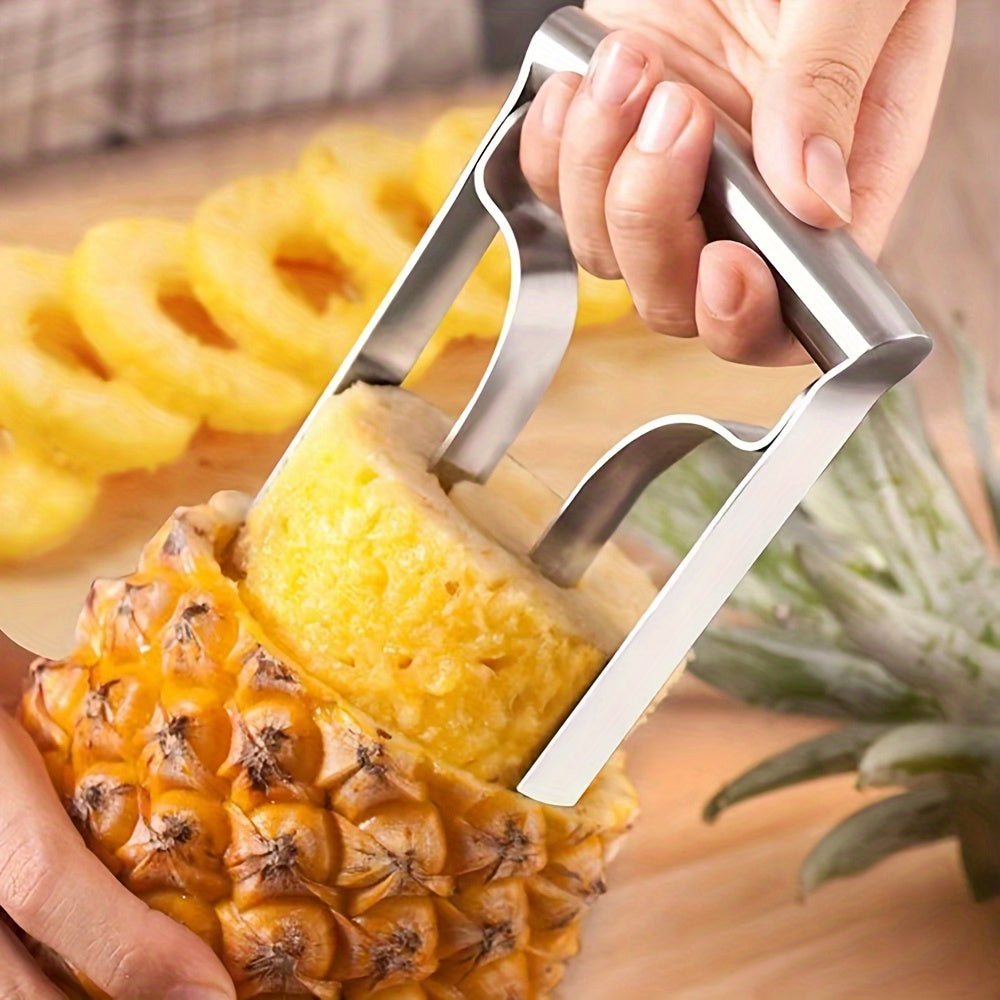 1pc Easy-to-Use Pineapple Corer Slicer - Durable Stainless Steel, Comfort Grip Handle - Ideal for Home & Kitchen, Restaurant Use