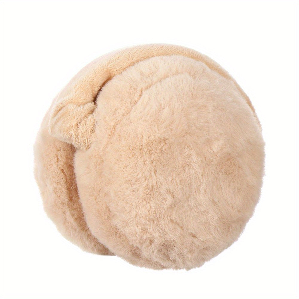 Unisex Faux Fur Earmuffs - Soft Plush Ear Warmers, Foldable Coldproof Ear Muffs, Stretch Fit, Machine Washable for Winter Outdoor Use