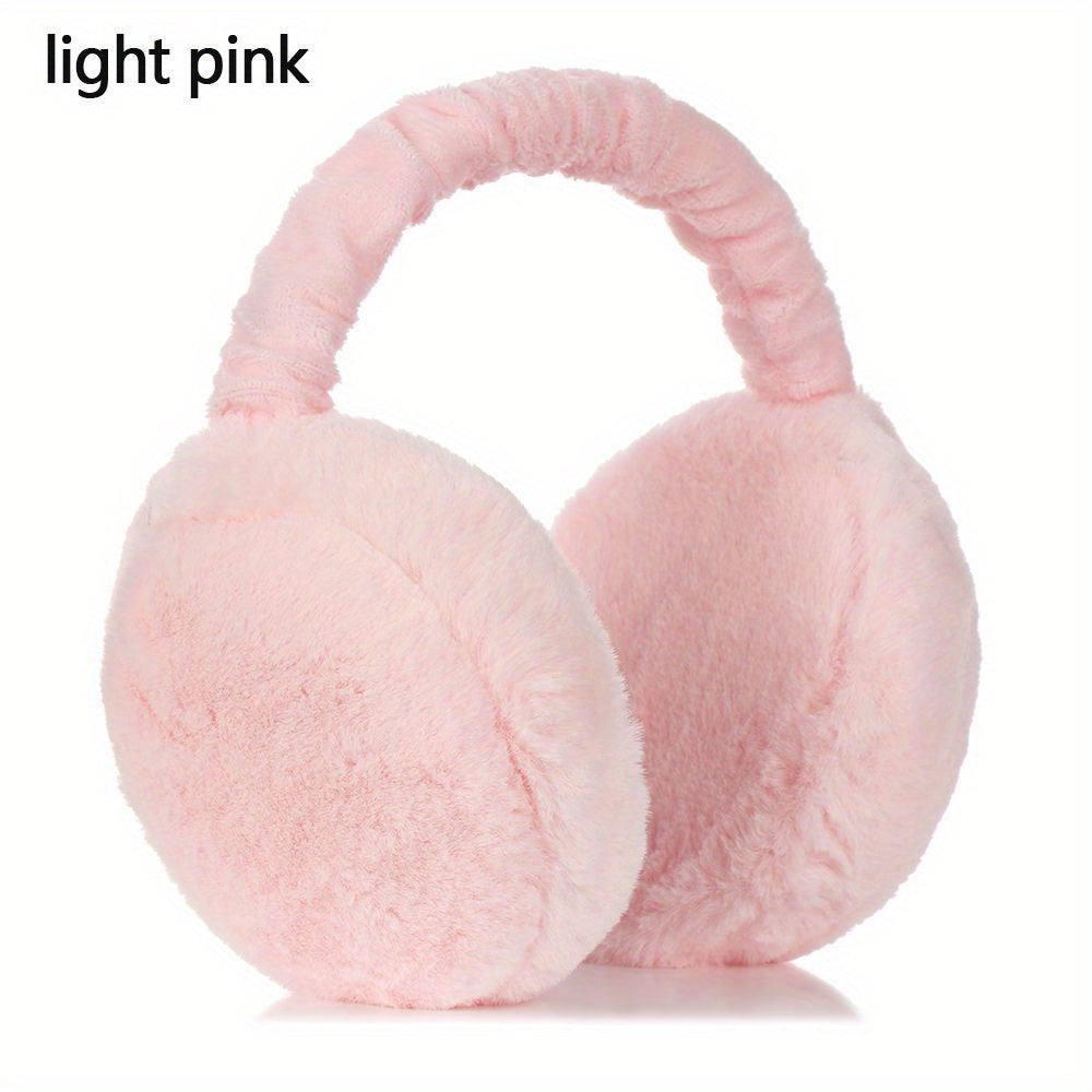 Unisex Faux Fur Earmuffs - Soft Plush Ear Warmers, Foldable Coldproof Ear Muffs, Stretch Fit, Machine Washable for Winter Outdoor Use