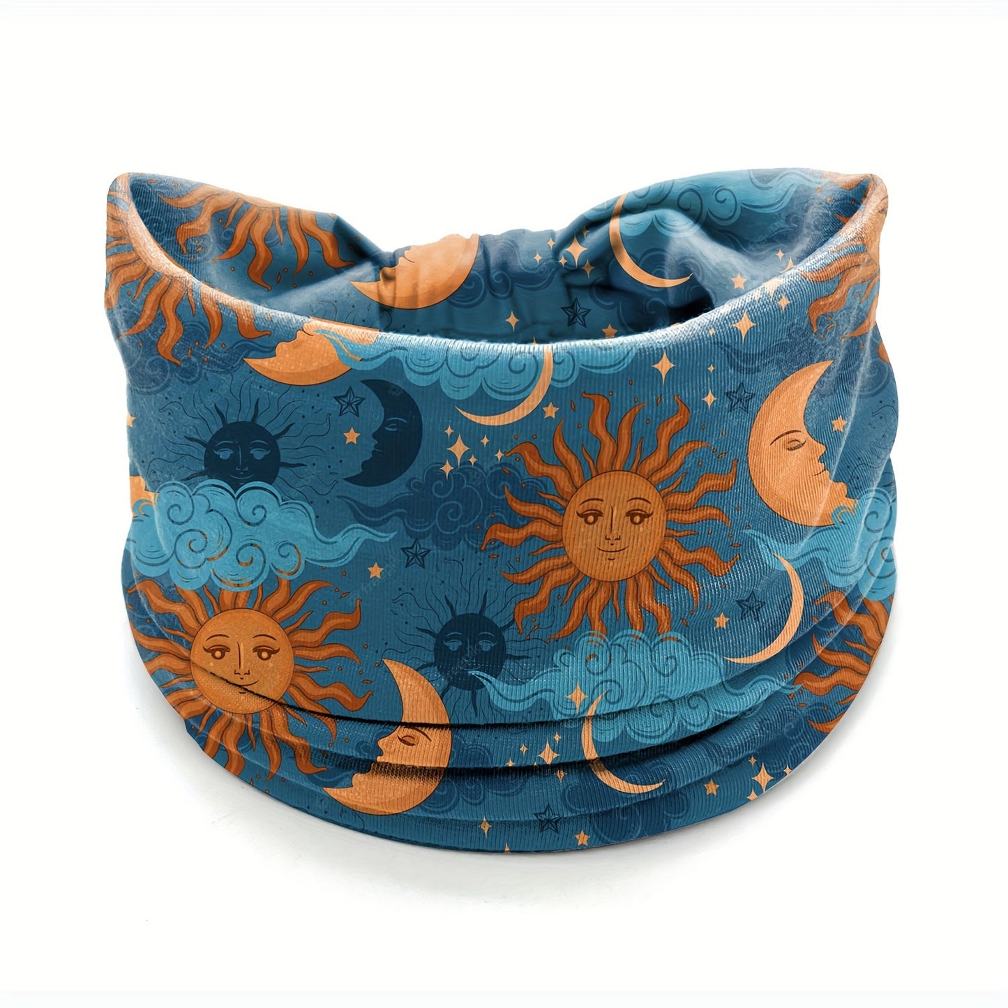 4pcs/Set Moon & Sun Pattern Sports Headband With Anti Slip Knotting, Valentine'S Day Gifts Wide & Soft Fashionable Bohemian Headbands-Elastic Yoga Hair Mask, Non Slip Headbands For Running Sports, Yoga Turban Hair Bands-Hair