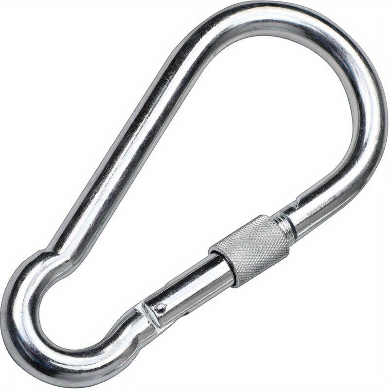 5 Pack M6 Stainless Steel Carabiners - Heavy Duty Spring Snap Hooks for Camping, Hiking, Hammocks, Gym, Outdoor Activities - Metal Screw Gate Carabiners for Secure Attachment