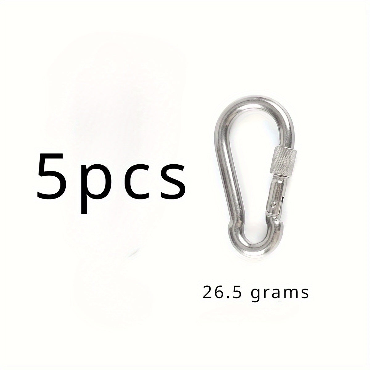 5 Pack M6 Stainless Steel Carabiners - Heavy Duty Spring Snap Hooks for Camping, Hiking, Hammocks, Gym, Outdoor Activities - Metal Screw Gate Carabiners for Secure Attachment