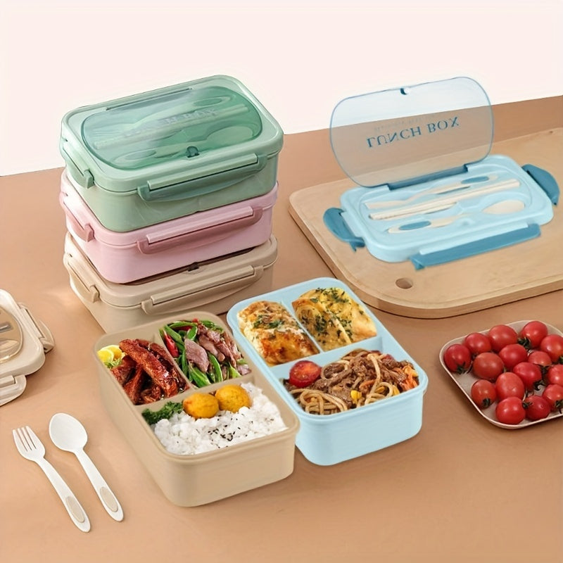 40.58oz Leak-Proof Bento Box with Cutlery - BPA-Free, Microwave Safe, 3 Compartments, Green Silicone Lunch Container for School, Work & Outdoor Meals, Outdoor Meal Box | Compartmentalized Lunchbox | Secure Locking Lid