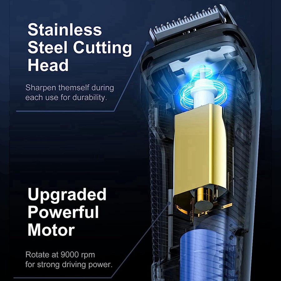 USB Rechargeable Hair Clippers for Men, Cordless Electric Haircutting & Grooming Kit, ABS Body, with 400mAh Lithium Battery, 3mm-12mm Guide Combs, Barber Comb, Cleaning Brush, Hair Clipper, for Salon & Home Use