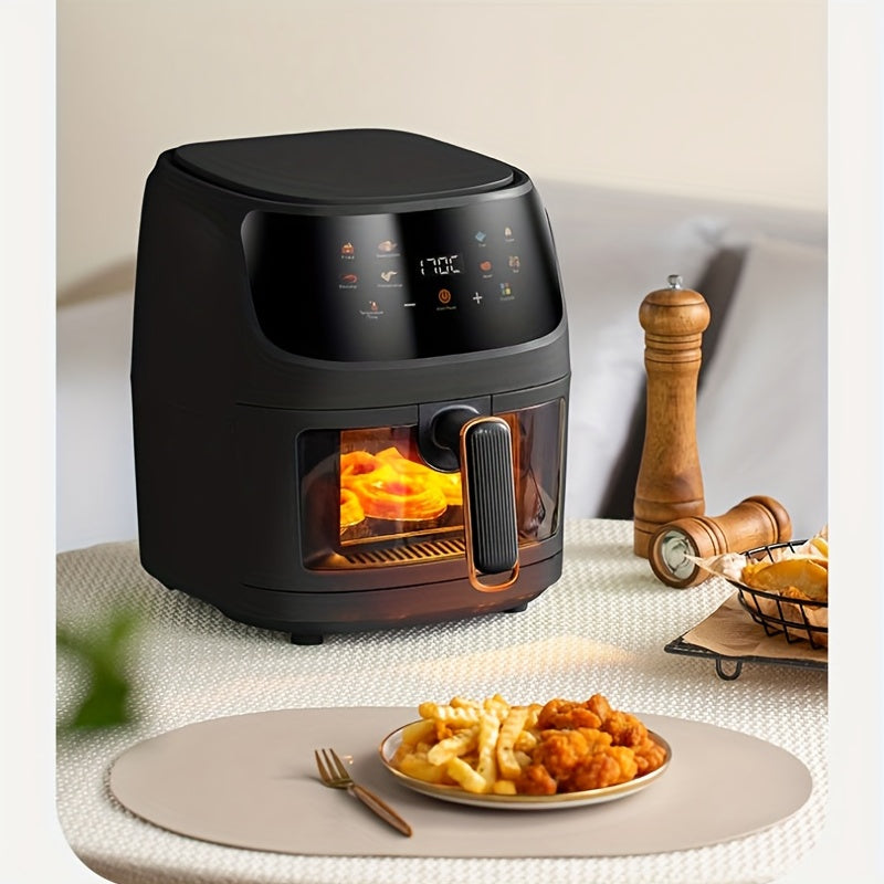 Large Capacity Australian Visual Air Fryer With Color Touch Screen - Perfect For Baked French Fries, Grilled Chicken, And Steak - Convenient For Family Use