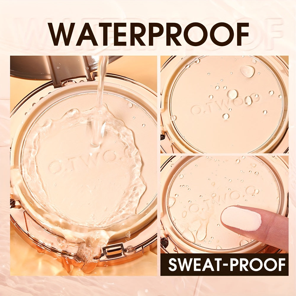 O.TWO.O 2-in-1 Soft Focus & Matte Finish Compact - Long-Lasting, Waterproof, Oil Control, Full Coverage for All Skin Types - Aloe Vera & Peony Root Infused, Natural Look Cushion Foundation, Allday Makeup|Elegant Metallic Case
