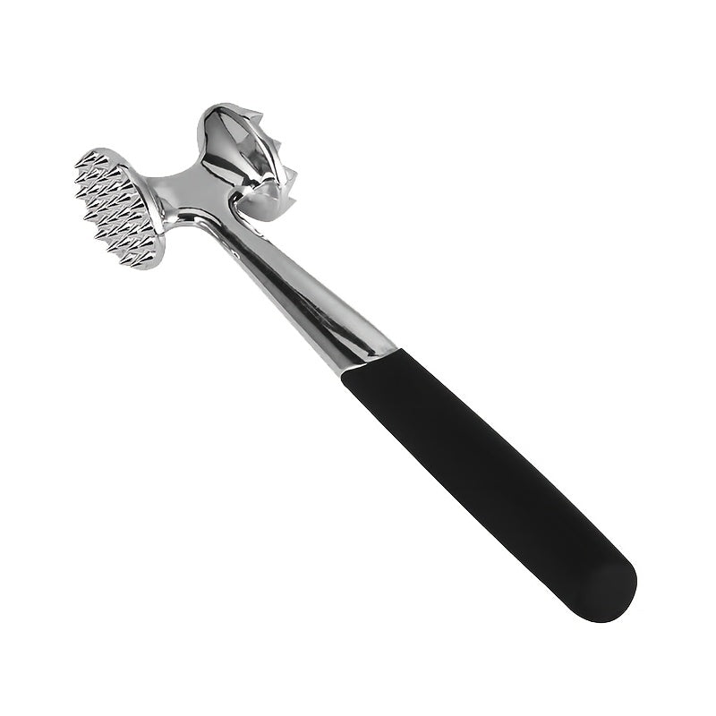 Premium Stainless Steel Meat Tenderizer Mallet with Non-Slip Handle - Dual Nail Design for Effortless Tenderizing of Steak, Chicken & Fish - Essential Kitchen Tool