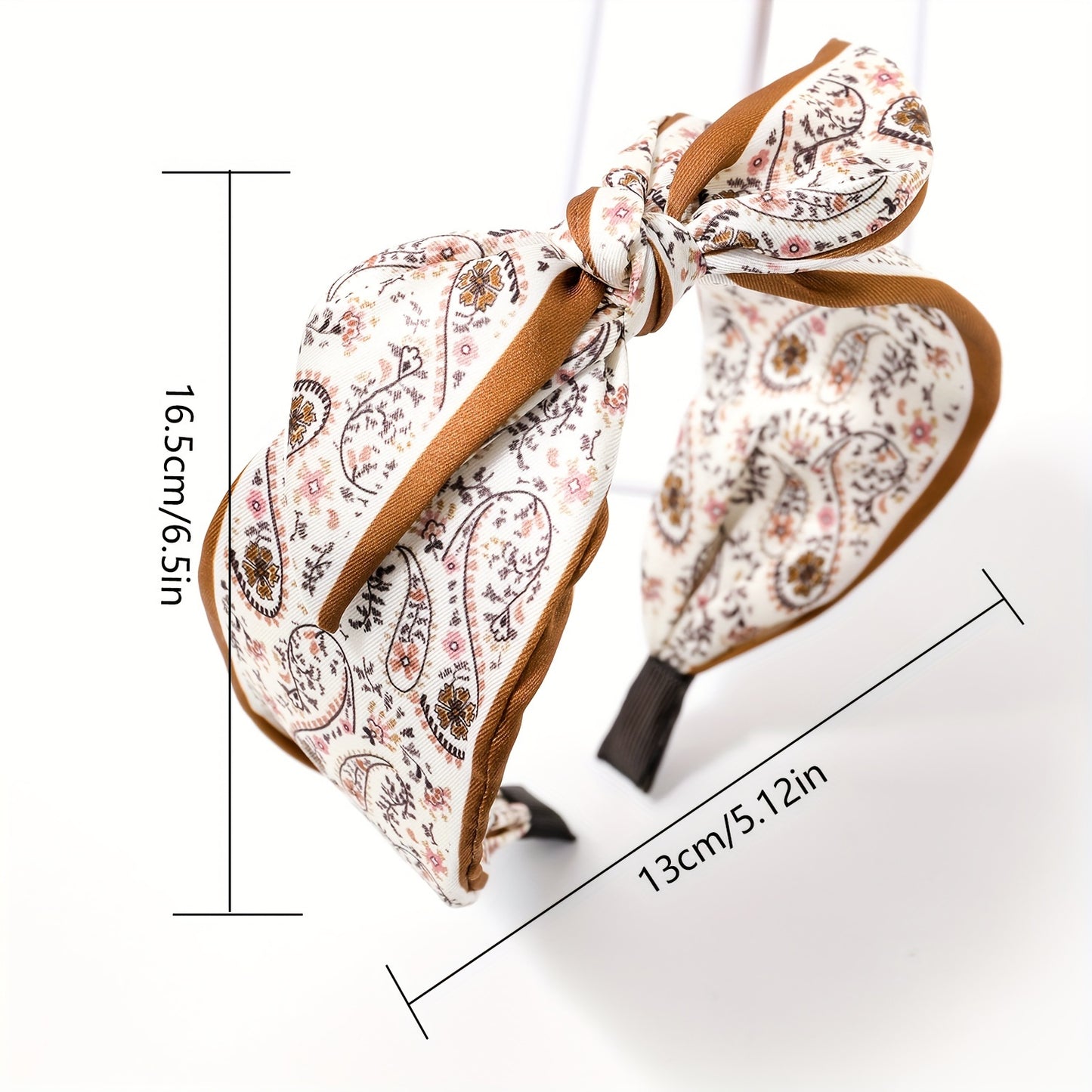 2pcs Elegant & Boho Chic Knotted Headbands for Women - Floral & Paisley Designs with Rabbit Ear Accents, Comfortable Fabric Hair Accessories for Casual Attire