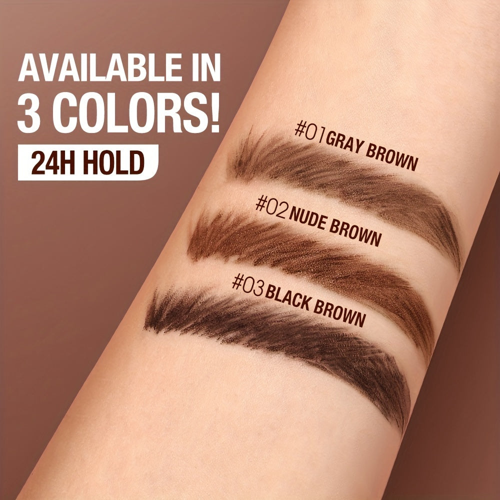 24-hour Waterproof O.TWO.O Eyebrow Cream and Wax - Natural, Long-lasting, Ultra Thin Slanted Brush for Precise Application, Concealer, and Shaping - Suitable for All Skin Types
