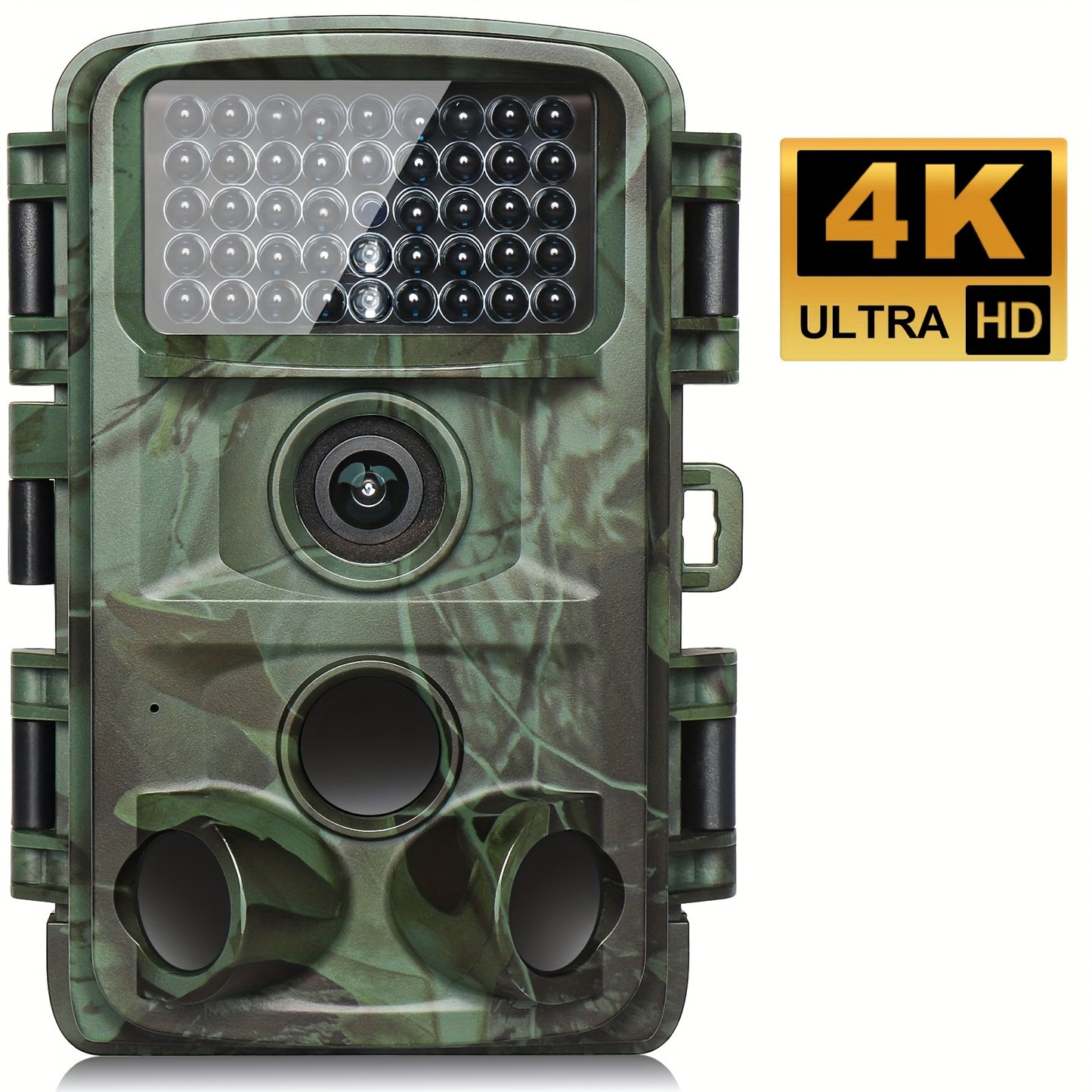KJK 4K Ultra HD Trail Camera, 64MP with No Glow Night Vision, Motion Sensor, Tree Mount, Smartphone Compatible, Audio & Motion Alerts, Infrared Sensor, Battery Powered, Outdoor Wildlife Monitoring, Gift for Men