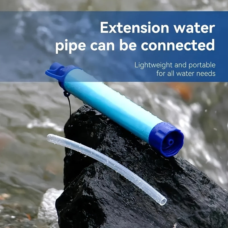 1pc Outdoor Water Filter, Personal Straw Water Filtration System, Emergency Survival Water Purifier For Camping Hiking Climbing Backpacking