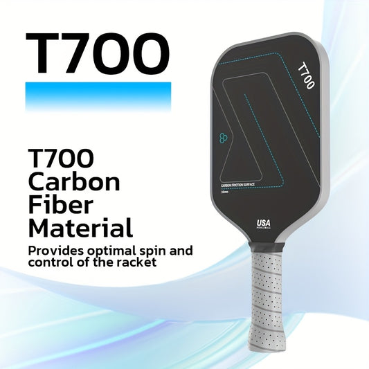 1pc T700 Carbon Fiber Pickleball Paddle, 16mm High-Friction Cloth Pattern Racket, Cold Pressed, Breathable & Comfortable Grip, Unisex-Adults, USA Approved