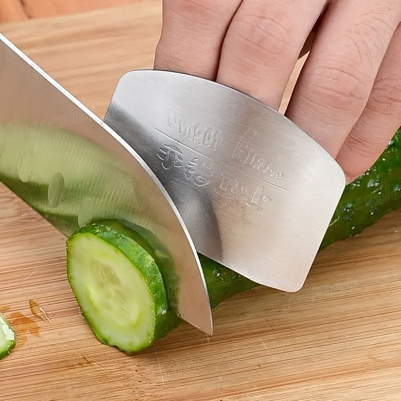 1pc Stainless Steel Finger Guard for Safe Slicing - Reusable Food-Safe Kitchen Cutting Protector, Durable Ergonomic Design for Onions, Carrots & Vegetables, Prevents Accidental Cuts, Manual Use