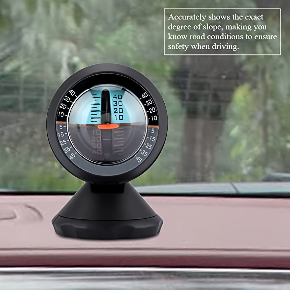 KUYEE Adjustable Car Slope Gauge - Waterproof Vehicle Level Compass for Camping, Hiking & Outdoor Adventures, Self Sensing, Mountaineering, Cycling, Tactical Training