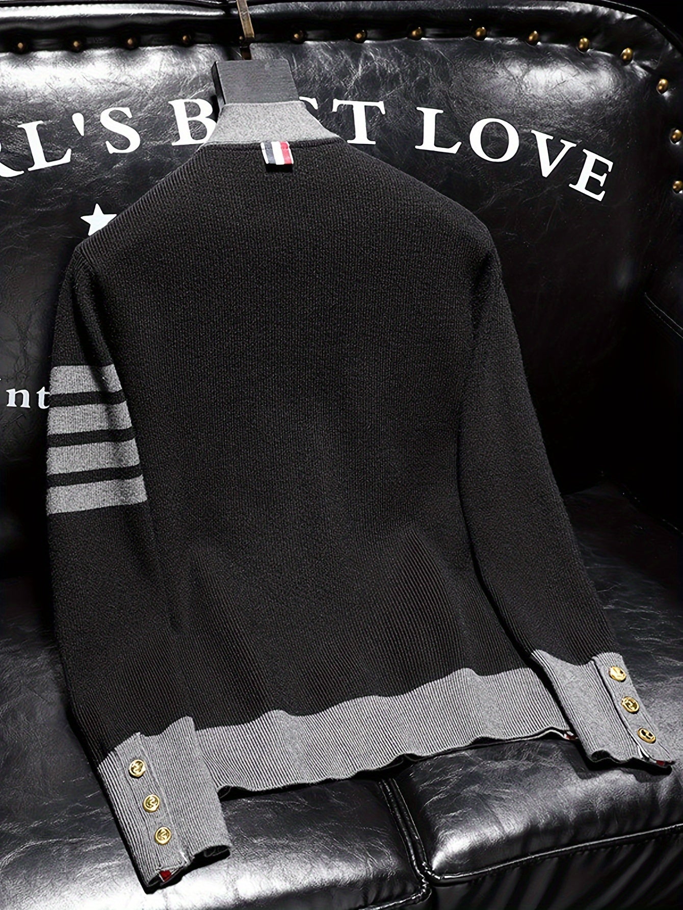 Men's New Stylish Cardigan Sweater. Autumn Patchwork Color, With A Sense Of High Class And Trendy. Loose Fit Knitted Jacket.