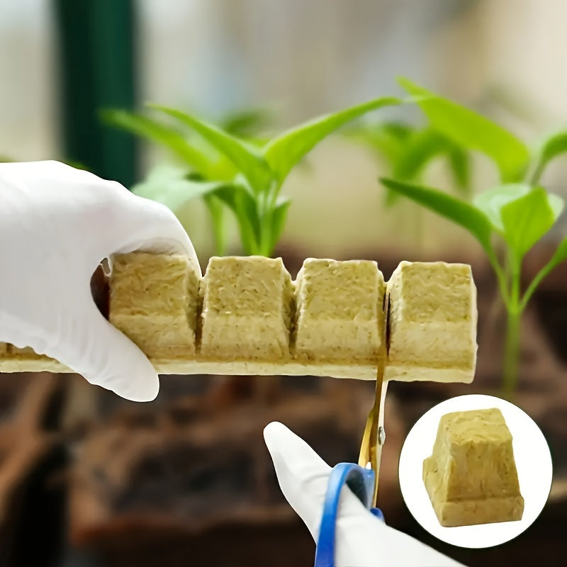 200pcs Rockwool Starter Cubes, Fabric Propagation Plugs for Cuttings, Seed Germination, and Plant Rooting, Non-Fertilized, Breathable, Moisture-Retaining Plant Starter Blocks