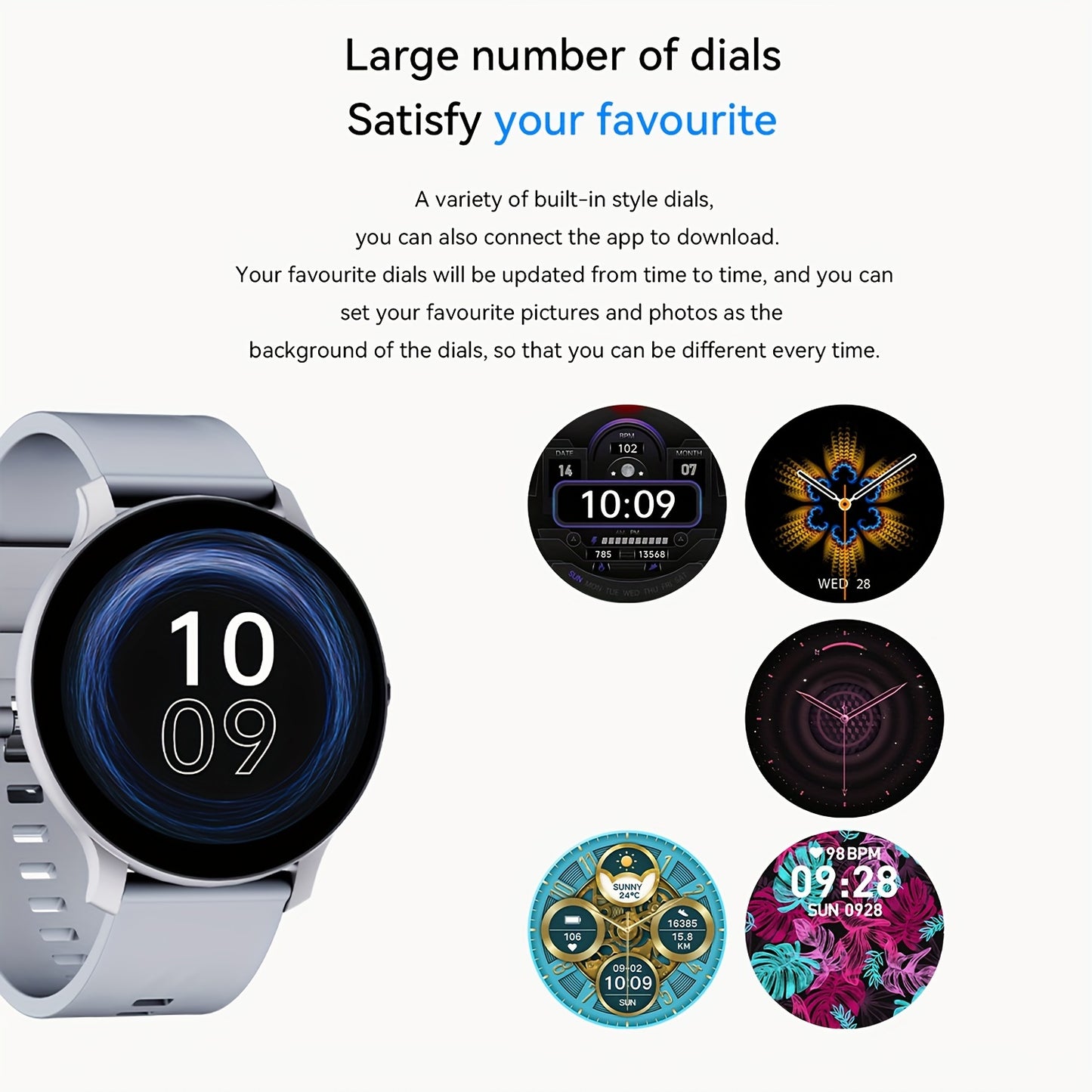 LIFEBEE 2024 Smartwatch - Full Touch Screen, Call & Text Functionality, 100+ Exercise Modes, Pedometer, Distance Tracker, Calorie Counter - USB Rechargeable, Wireless Enabled