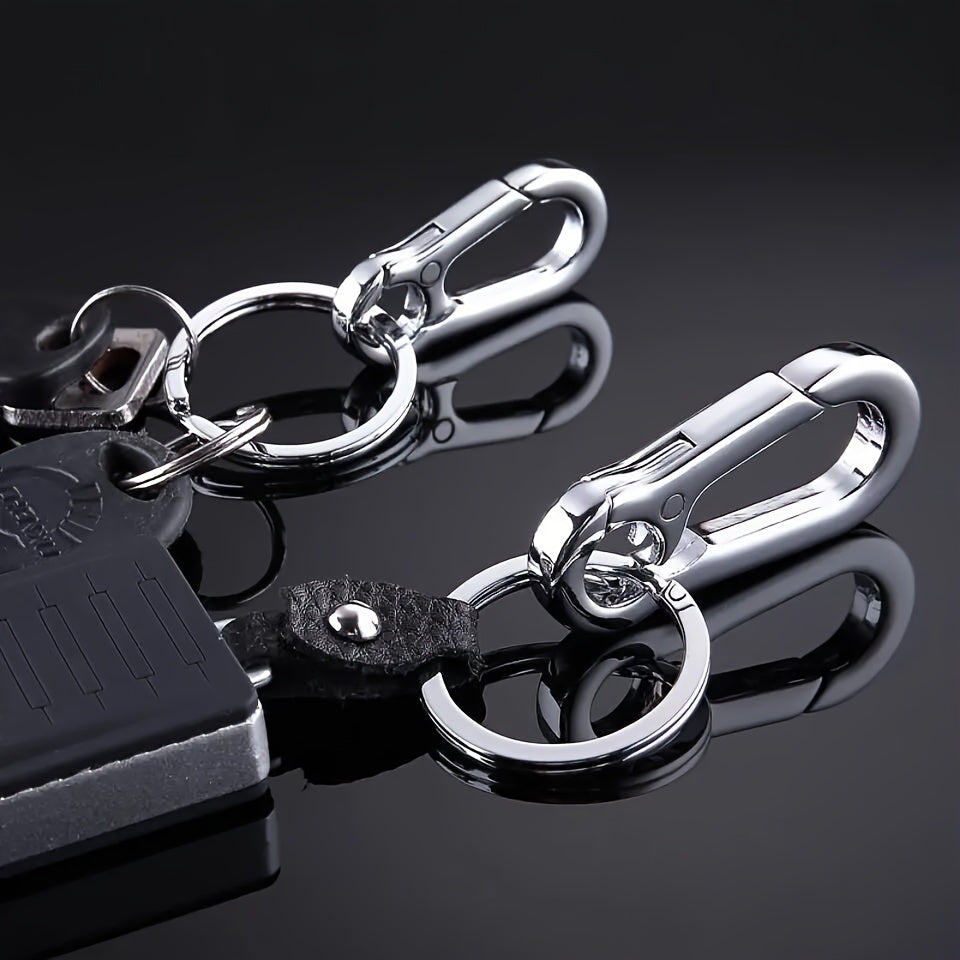 10-Pack Stainless Steel Carabiner Keychain Clips - Durable Metal Spring Snap Hook for Key Ring, Camping Gear, Backpacks