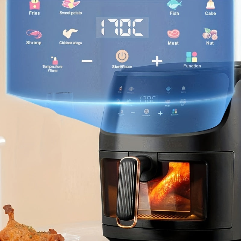 Large Capacity Australian Visual Air Fryer With Color Touch Screen - Perfect For Baked French Fries, Grilled Chicken, And Steak - Convenient For Family Use