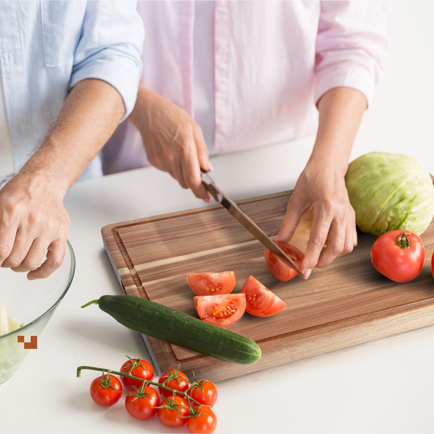 XXL Acacia Cutting Board - Extra Large Charcuterie & Cheese Serving Tray, Durable Wooden Chopping Board for Kitchen, Ideal for Food Prep, Serving Meat, Vegetables, and Cheese, Meat Chopping Board|Rustic Kitchen Accessory|Acac