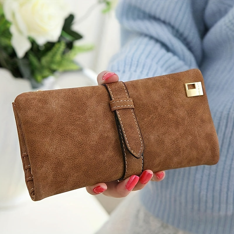 Vegan Leather Clutch Wallet - Women's Long Handbag with Photo Window, Credit Card Holder, and Organizer - Stylish, Cruelty-Free, and Spacious Accessory