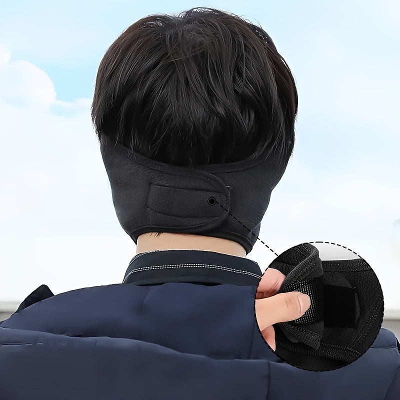 Winter Face & Ear Warmer - Windproof, Thickened for Extra Warmth, Breathable Cycling Mask in Black