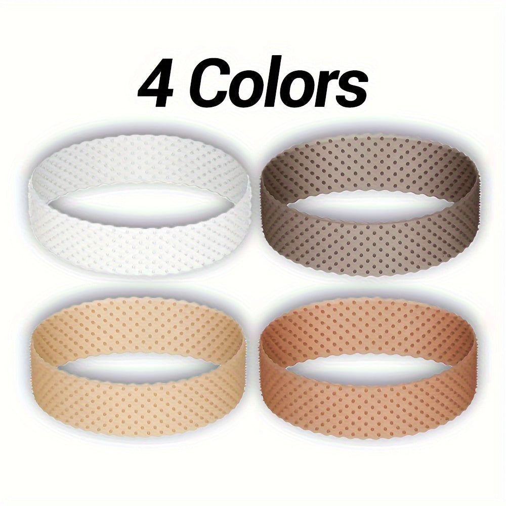 4PCS Silicone Headband Transparent Fix Wig Grip Band Non Slip Comfort Natural Wig Grip Elastic Sport Yoga Headbands To Hold Wig Grip Cap For Womens