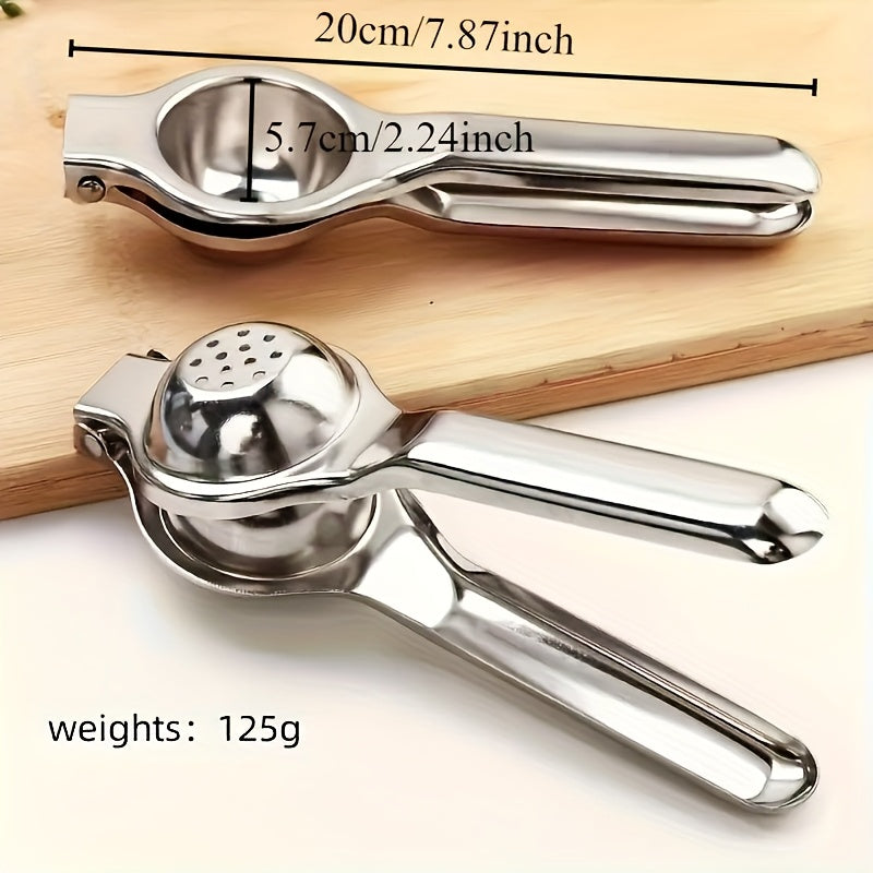 Compact Stainless Steel Manual Fruit Juicer - Portable & Easy to Use for Citrus, Pomegranates, Lemons - Perfect for Travel, On-the-Go, and Outdoor Use - No Electricity Needed, Citrus Juicer