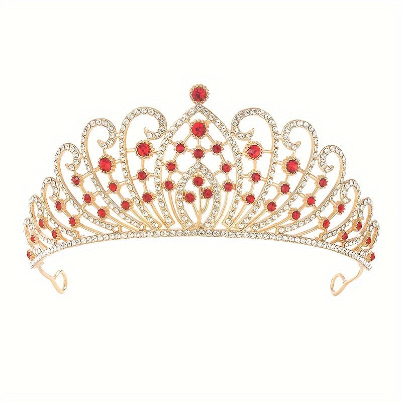 Elegant Vintage Bridal Tiara - Baroque Luxury Rhinestone and Crystal Embellished Alloy Headpiece for Wedding Party and Formal Events