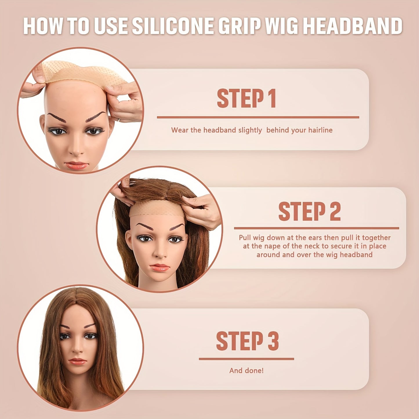 4PCS Silicone Headband Transparent Fix Wig Grip Band Non Slip Comfort Natural Wig Grip Elastic Sport Yoga Headbands To Hold Wig Grip Cap For Womens