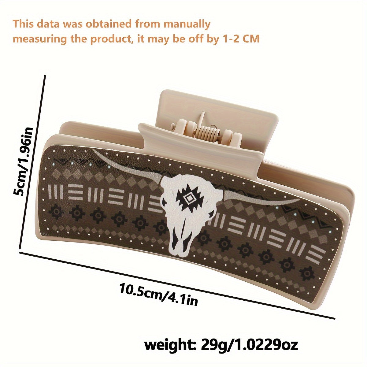 4pcs Oblong Claw Hair Clips, Western Cowboy Printed Hair Grab Clip, Elegant Minimalist Style Design for Daily Use, Trendy Fashionable Hair Accessories, Gifts for Her