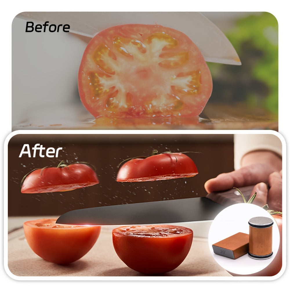 Rolling Knife Sharpener Knife Sharpener Tool With 15 & 20 Degree Magnetic Angle-Industrial Diamond Kitchen Knife Sharpener Kit Knife Sharpening Made Easy