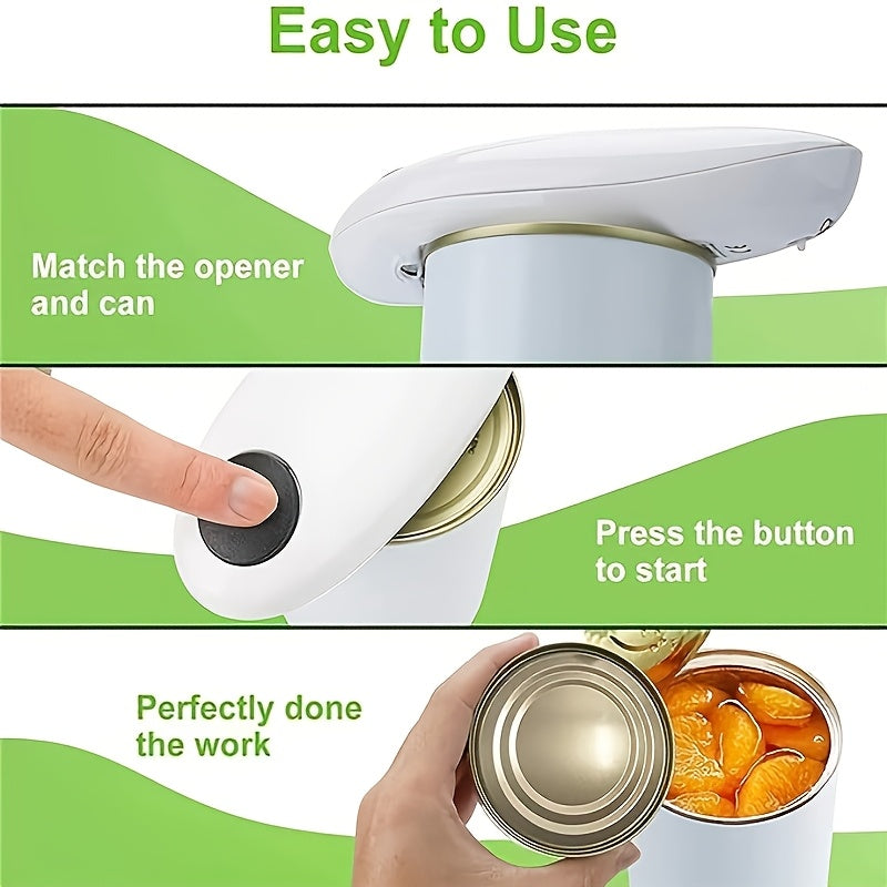 Auto Electric Can Opener: Open Your Cans With A Simple Press Of Button - Automatic, Hands Free, Smooth Edge, Food-Safe