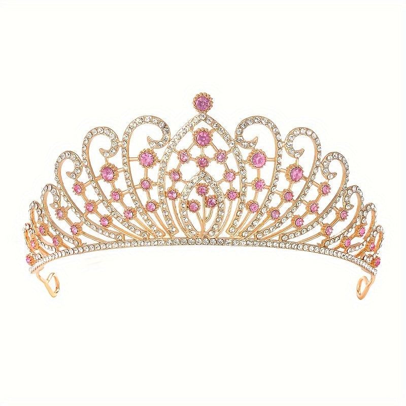 Elegant Vintage Bridal Tiara - Baroque Luxury Rhinestone and Crystal Embellished Alloy Headpiece for Wedding Party and Formal Events