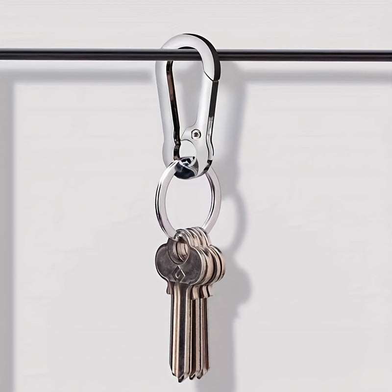 10-Pack Stainless Steel Carabiner Keychain Clips - Durable Metal Spring Snap Hook for Key Ring, Camping Gear, Backpacks