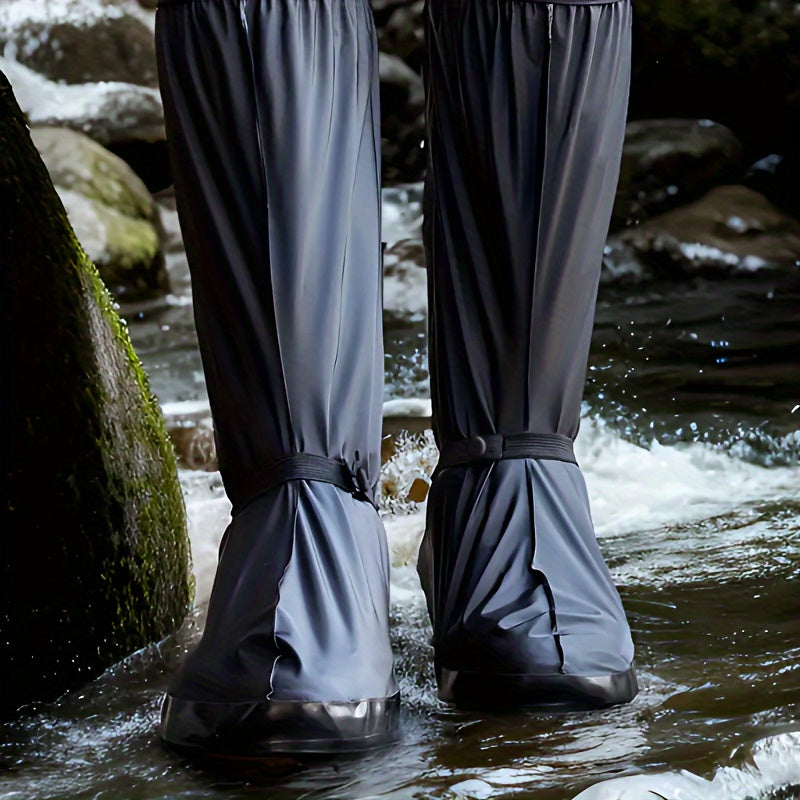 Waterproof & Slip-Resistant Shoe Covers with Thick Sole - Foldable, Washable for Outdoor Work in Rainy Conditions
